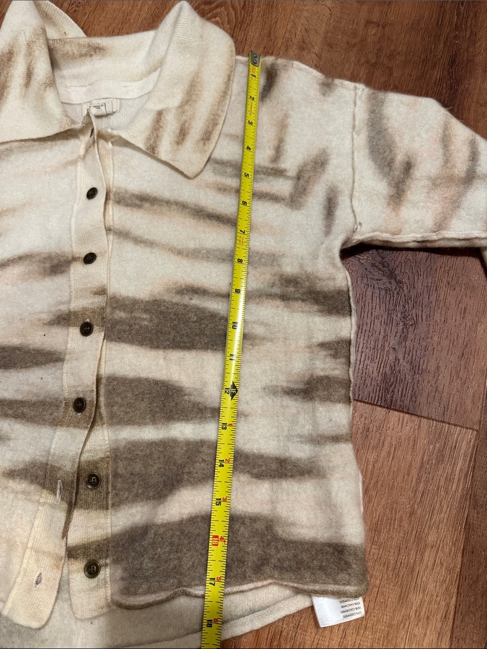 Pilcro Cream and Tan Striped Button-Up Cardigan - Picture 9 of 9